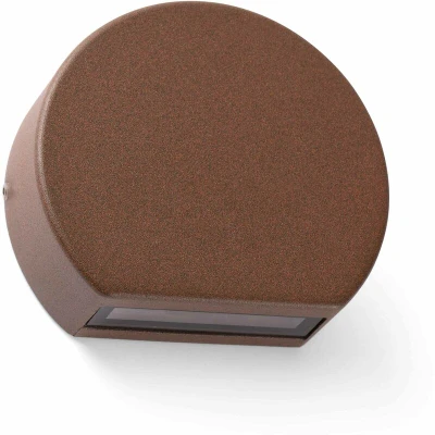 Image of Pill LED Outdoor Wall Light Rust Brown IP54