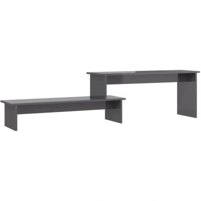 Image of vidaXL TV Cabinet High Gloss Grey 180x30x43 cm Engineered Wood