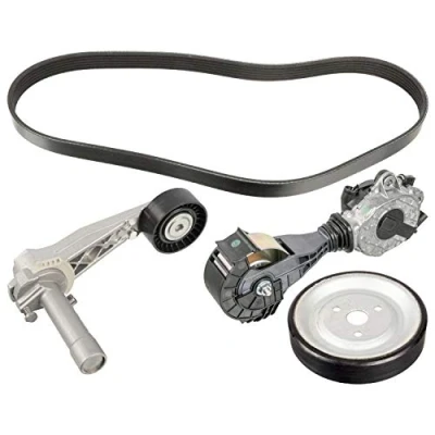 Image of 11517619020, 11517619020S2 V ribbed belt set FEBI BILSTEIN 107429 with pulley Self welding MINI: Hatchback, Convertible, Clubman