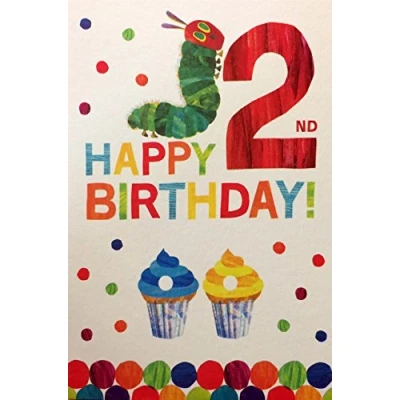 Image of The very hungry caterpillar Happy 2nd Birthday Card