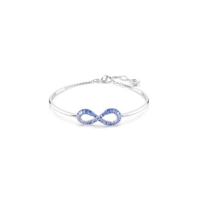 Image of Swarovski Hyperbola bangle, Infinity, Blue, Rhodium plated