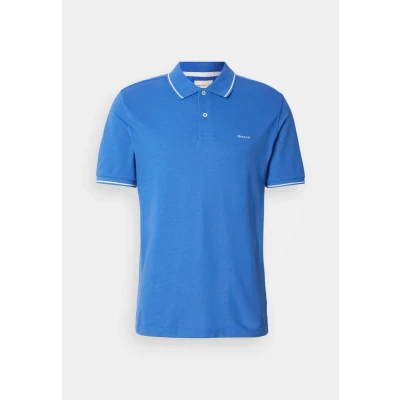Image of Gant Tipping Piqué Polo Shirt Blue size L