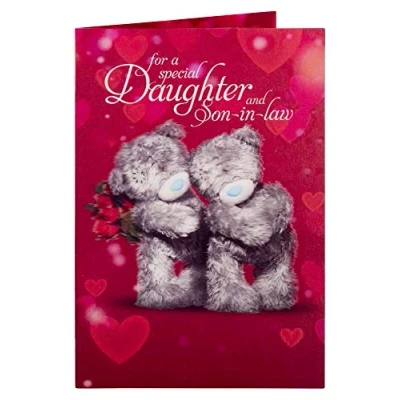 Image of Me to You Bear 3D Daughter &amp; Son in Law Anniversary Card, White,ALM93024