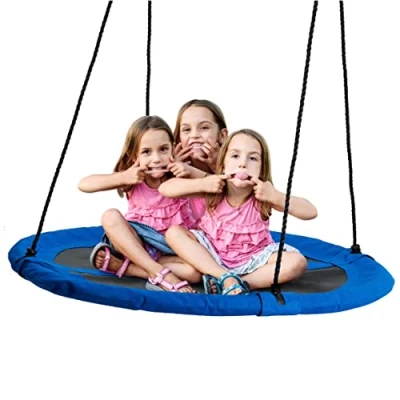 Image of Large Nest Swing Seat Basket Durable Frame with Rope Hanging Kit 110cm, 180kg Capacity, Outdoor Kids Play Summer Garden Accessory