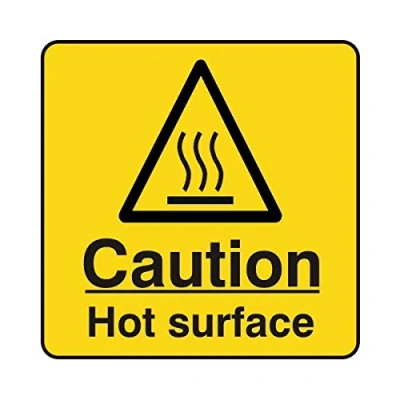 Image of 200mmx200mm Caution Hot Surface Catering Sign Rigid Plastic