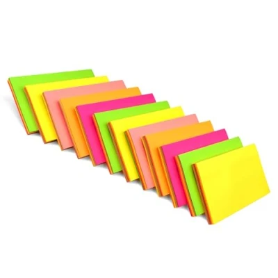 Image of Post it Sticky Notes Bright Multi Coloured Pads to Do List Note for Home, Office and School Memo Pack of 12 76mm x 127mm 100 Sheets Per Pad