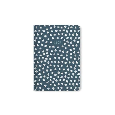 Image of Letts of London Daisies A6 Academic 2024/2025 day to a page with appointments diary Mint