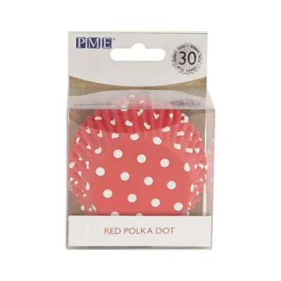 Image of PME Red Polka Dot Cupcake Cases, Foil Lined, Pk/30, BC820