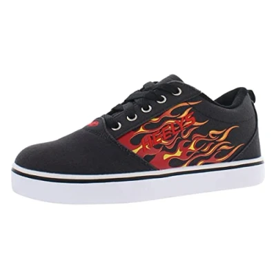 Image of Heelys Boy&#039;s Pro 20 Prints (Little Kid/Big Kid/Adult) Black/Red Flames 1 Little Kid