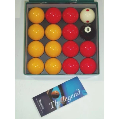 Image of Aramith Premier Red Yellow 2&quot; Pool Balls with 1 7/8&quot; Pro Cup Cue Ball