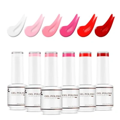 Image of Nicedeco Valentine&#039;s Day Gel Nail Polish Set, UV/LED Soak Off Art Manicure Pedicure for Professional, Salon &amp; Home Use Long Lasting Easy to Apply 6pcs x 8ml Kit18