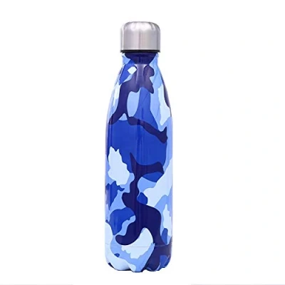 Image of Camouflage Kids Stainless Steel Water Bottle 500ML,Metal Bottle，Double Walled Vacuum, Small Insulated Bottles for School, Girls, Boys BPA Free Reusable Leak Proof Hot/Cold