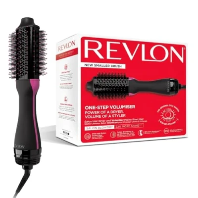 Image of Revlon One Step hair dryer and Volumiser mid to short (One Step, 2 in 1 styling tool, IONIC CERAMIC technology, smaller oval design, multiple heat settings) RVDR5282UKE