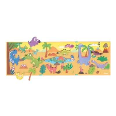 Image of Janod Magnéti&#039;Stories Dinosaurs 30 Magnet Educational Game Children’s FSC Cardboard Toy Develops Imagination &amp; Fine Motor Skills 3 Years +, J05450