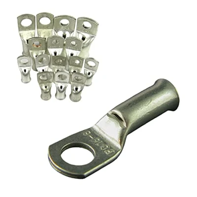 Image of 4 x Crimp or Solder Battery Lug Terminals for a 25mm² Cable with 6mm Bolt Hole
