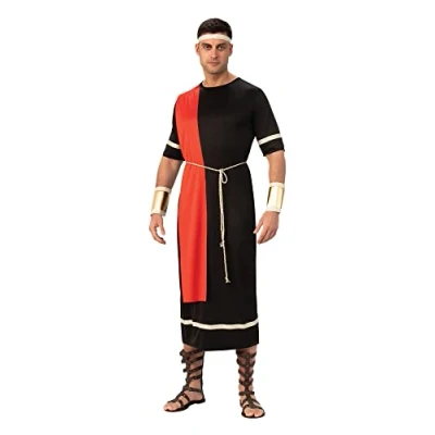 Image of Bristol Novelty AC341X Caesar Toga W Drape (XL) Costume, Black, Red, Extra Large