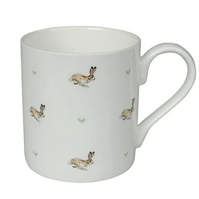 Image of Sophie Allport Bunny &amp; Seed Mug, White Fine Bone China, Gift Box, Dishwasher Safe (Large Size, 425ml)