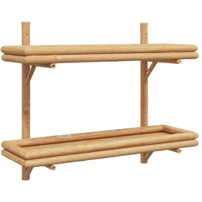 Image of vidaXL Wall Shelf with mounted Brown 75 x 26 60 cm Bamboo