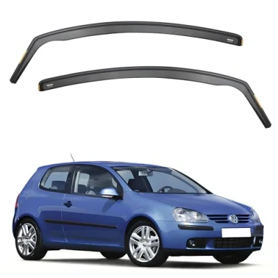 Image of Ispeed Wind Deflectors For VW Golf mk5 2004 2009 3 Door Hatchback 2pc Set Keep Your Car Ventilated In Rain Reduce Turbulence Tinted Channel