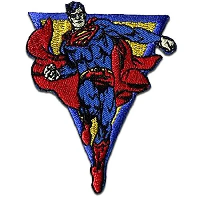 Image of Iron on Patches Superman Stands Blue 7,4 x 5 cm Application Embroided Patch Badges