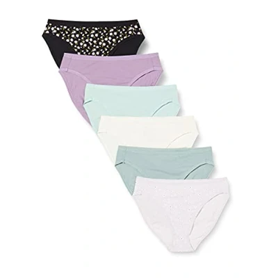 Image of Amazon Essentials Women&#039;s Cotton High Leg Brief Underwear (Available in Plus Size), Pack of 6, Ditsy Floral/Dots/Multicolour, 20