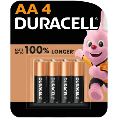 Image of Duracell AA 1.5V Alkaline Batteries Extra Life Long Power Pack of 4