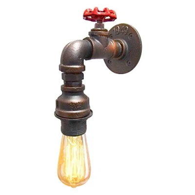 Image of Long Life Lamp Company Industrial Single Head Rustic Water Pipe Wall Light Fixture M0024