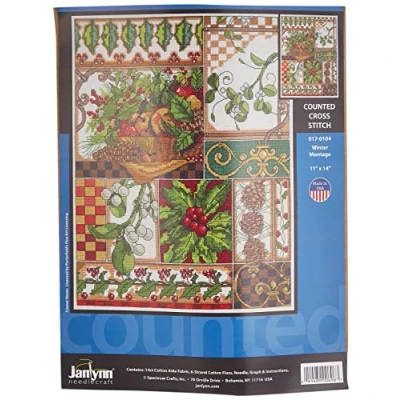 Image of Janlynn Winter Montage, Fabric, 11&quot;x14&quot; 14 Count, 11 inch x