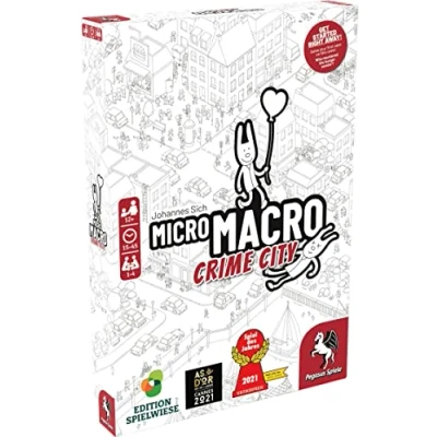Image of Pegasus Press MicroMacro: Crime City Board Game Ages 12+ 1 4 Players 15 45 Minutes Playing Time