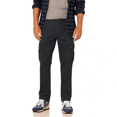 Image of Amazon Essentials Men&#039;s Slim Fit Stretch Cargo Trousers (Available in Big &amp; Tall), Black, 40W / 29L