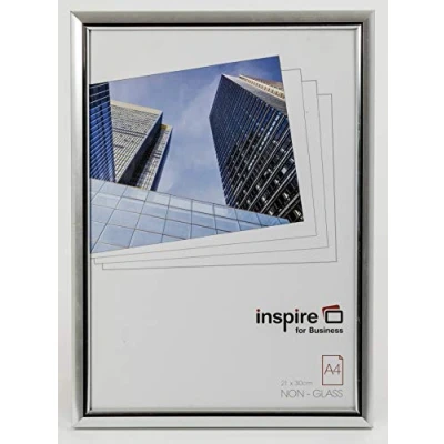 Image of Inspire For Business A4 Easy Loader Photo/Poster Frame with Non Glass Front Silver