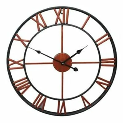 Image of ausuky Large Vintage Garden 3D Wall Clock Roman Numerals Iron Home Room Decor (Copper,45cm)