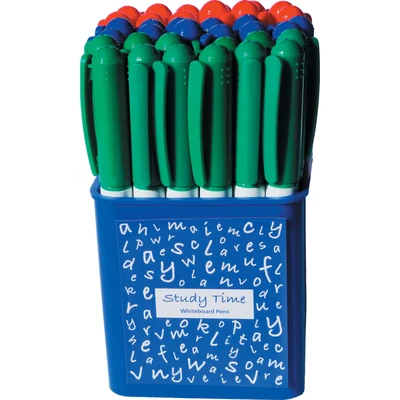 Image of Study Time Drywipe Pen Bullet Tip Assorted (Tub 36)