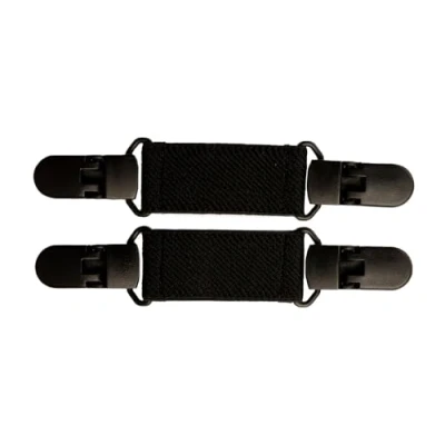 Image of Olata Women&#039;s Elasticated Cinch Clip/Cardigan Clip for Clothing Pack of 2. Black (Plastic Clips)