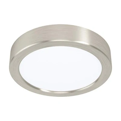 Image of EGLO Fueva 5 LED Ceiling Light, Diameter 16 cm, 1 Bulb Surface Mounted Light Made of Steel and Plastic Surface, in Matt Nickel, White, Lamp Warm White