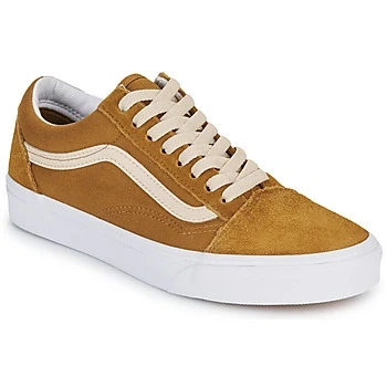 Image of Vans OLD Skool Unisex Trainers, Size: 4.5, Brown Leather and textile
