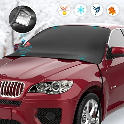 Image of Senders Windscreen Cover, Car Magnetic Fixation, Foldable Front Cover Tarpaulin for Snow, Frost, Ice, UV Ray, Dust