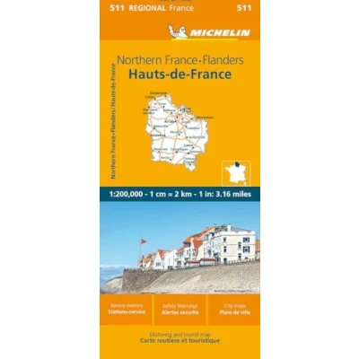 Image of Nord Pas de Calais, Picardy Michelin Regional Map 511: Straßen und Tourismuskarte 1:200.000 (Michelin Maps, 511)