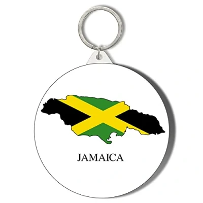 Image of Gift Insanity JAMAICA FLAG MAPPED SMALL 45mm KEYRING