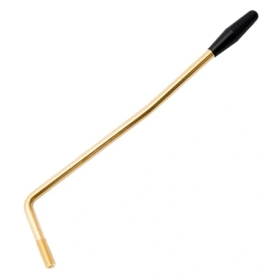 Image of Musiclily Ultra 5.8mm Thread in Style Stainless Steel Tremolo Arm Whammy Bar for Squier Strat Electric Guitar, Gold with Black Tip