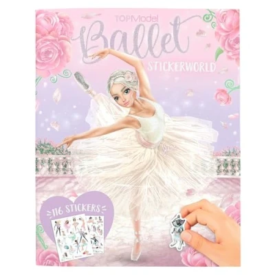 Image of Depesche 13049 TOPModel Stickerworld Ballet Sticker Book with 20 Illustrated Background Pages to Personalise Yourself 3 Double Sided Stickers