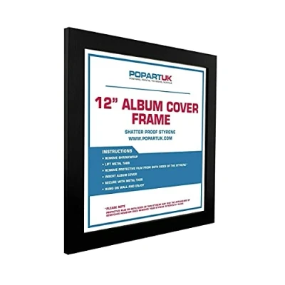 Image of Black Wooden 36x36cm Frame For 12&quot; Vinyl LP Record Album Cover