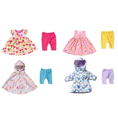 Image of BABY born 829424 4 Seasonal Outfit Toy Set For 43 cm Doll Easy Small Hands, Creative Play Promotes Empathy &amp; Social Skills, Toddlers 3 Years Up Includes Dresses, Leggings Jackets