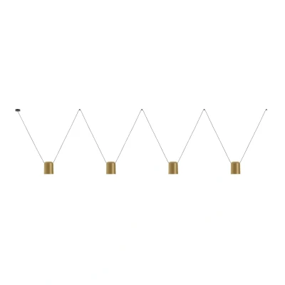 Image of Attic Decorative Hanging Ceiling Pendant Matt Black Painted Gold 4x E27 / 175cm x 800cm