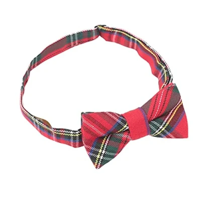 Image of DQT Boys Tartan Plaid Adjustable Red Royal Stewart Pre Tied Bow Tie