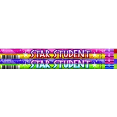 Image of 12 x Star Student Reward Pencils for Children, Ideal as Teacher Class Gifts or Prizes