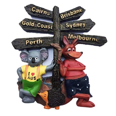Image of Australia Animal kangaroo Koala Street sign Fridge magnet Travel Sticker Souvenir,Home &amp; Kitchen Decoration. refrigerator