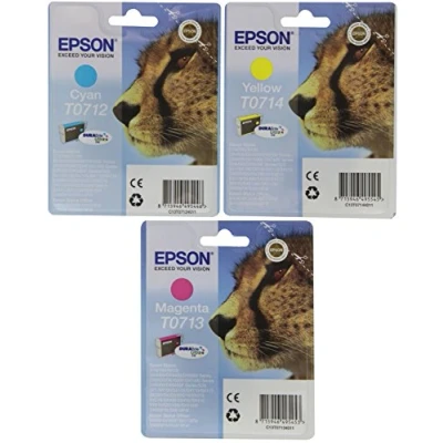 Image of Epson T071 Original Inkjet Cartridges Bundle Pack Cyan/Magenta/Yellow