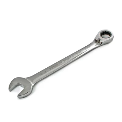 Image of Kennedy Metric Combination Ratchet Spanner, Fixed Head, Reversible, 30mm