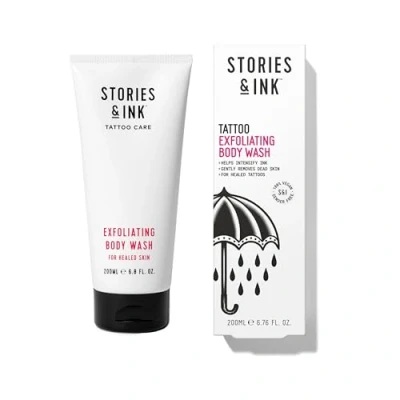 Image of Stories &amp; Ink Tattoo Aftercare EXFOLIATING Body WASH Scrub Removes Dead Dull Skin, Brightens Healed Tattoos